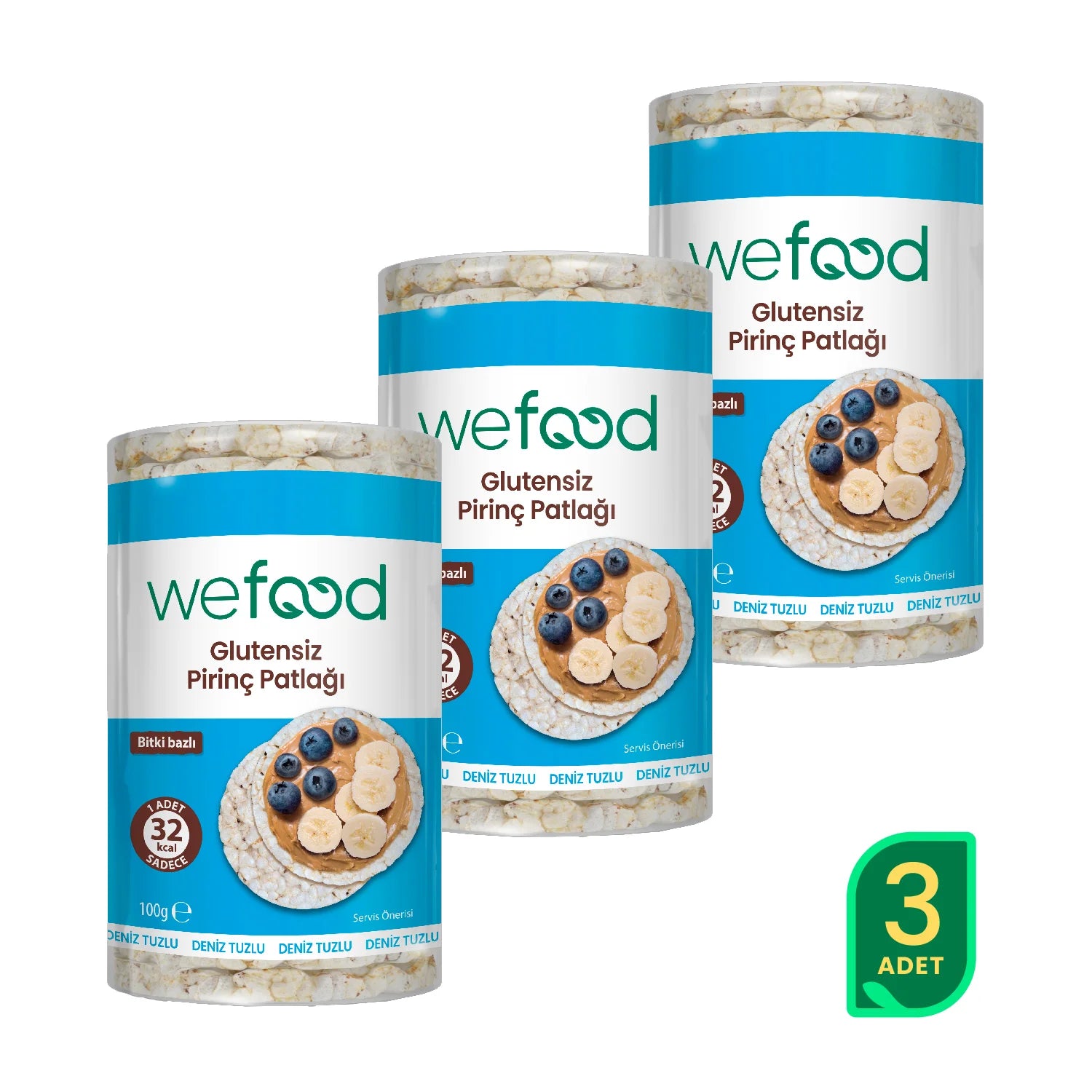 Wefood Pirinç Patlağı 100 gr 3'lü